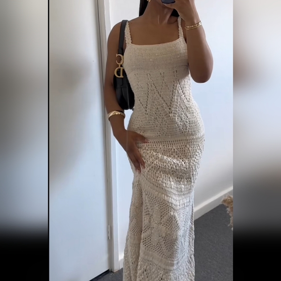 NWT ZARA SEQUIN CROCHET KNIT LONG DRESS - Picture 11 of 13